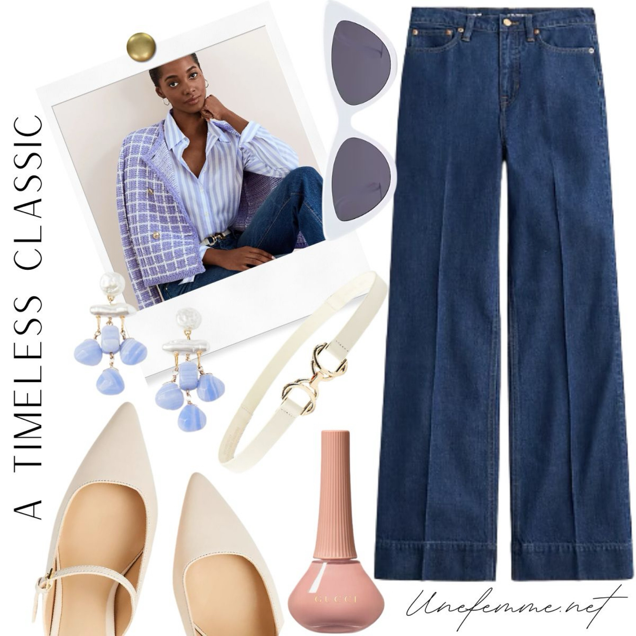 Classic look for spring with wide leg jeans and a knit lady jacket  

#LTKSeasonal #LTKover40