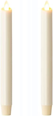 Ksperway 8" Set of 2 Ivory Unscented Wax Flameless Taper Candles Moving Wick LED Candle with Time... | Amazon (US)