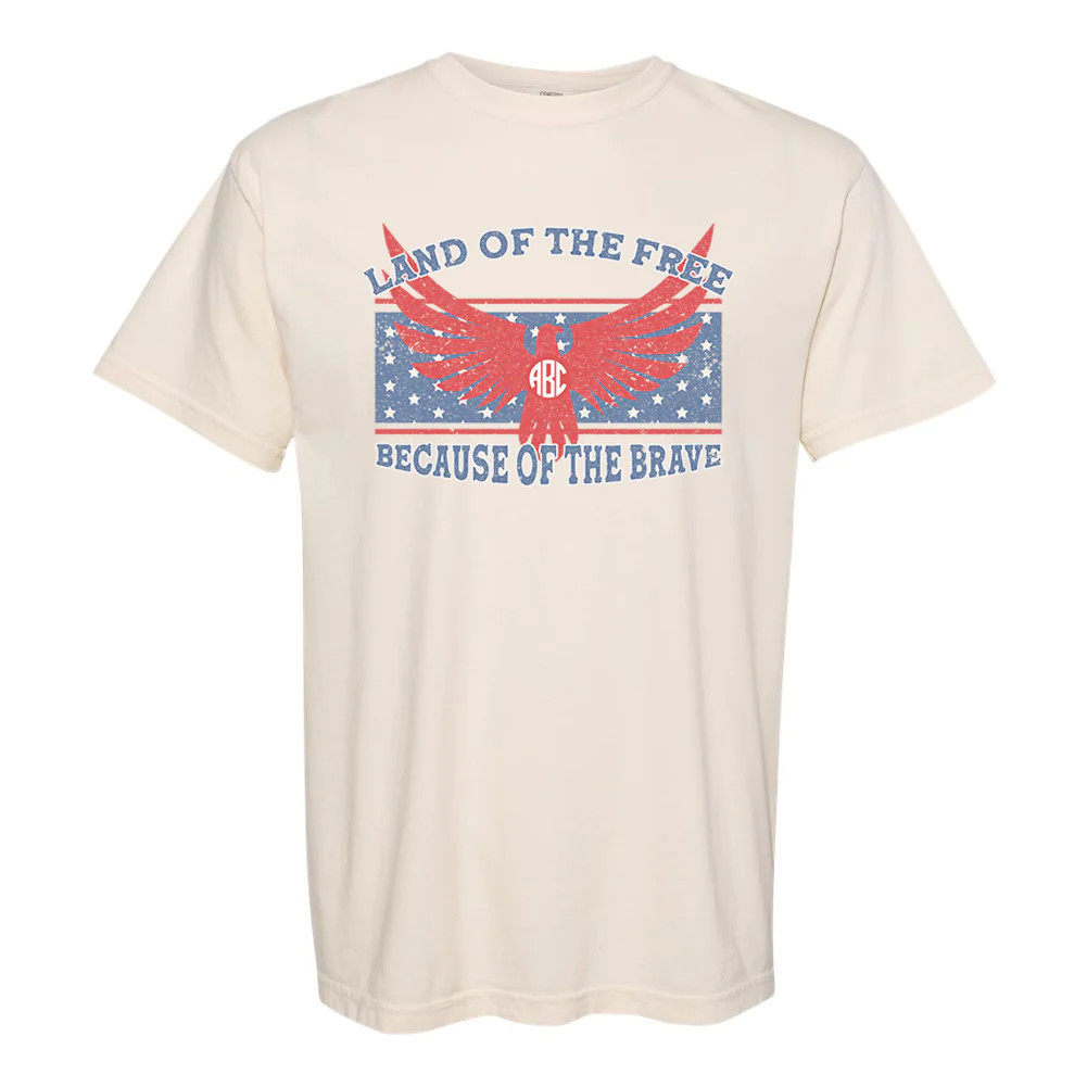 Monogrammed 'Land Of The Free' Tee | United Monograms