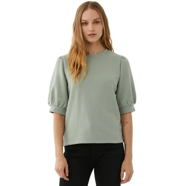 Free Assembly Women's Short Sleeve Puff Sleeve Top | Walmart (US)