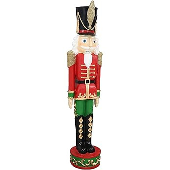 Sunnydaze Kristoff The Nutcracker Soldier Indoor/Outdoor Christmas Decor, Polyresin, 37-Inch | Amazon (US)