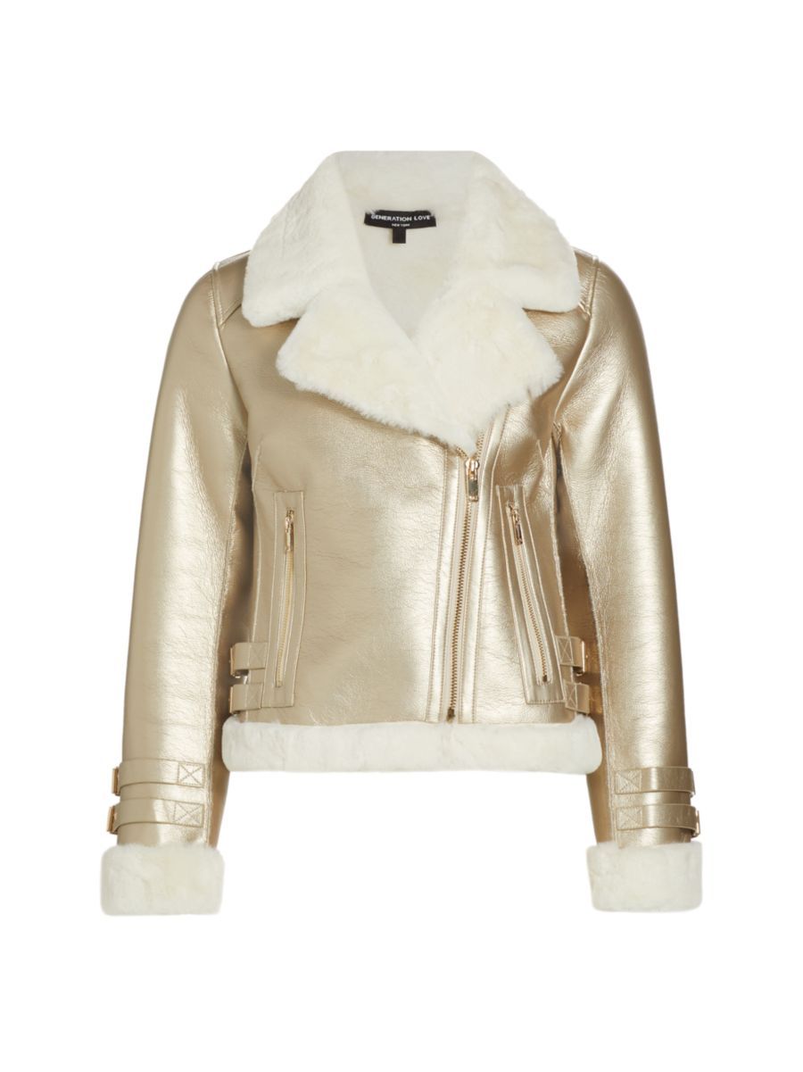 Dion Metallic Moto Jacket | Saks Fifth Avenue