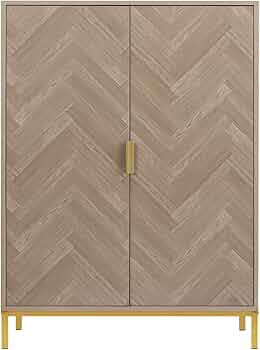 Anmytek 2 Door Wood Accent Storage Cabinet, 43" H Natural Oak Tall Sideboard Furniture with Adjus... | Amazon (CA)