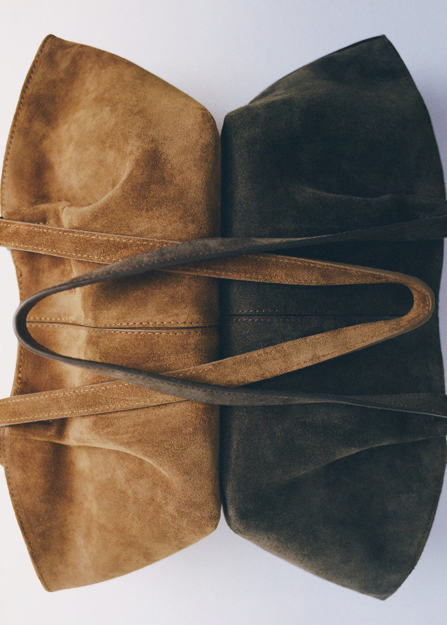 Double handle suede bag - Women | MANGO United Kingdom | MANGO (UK)