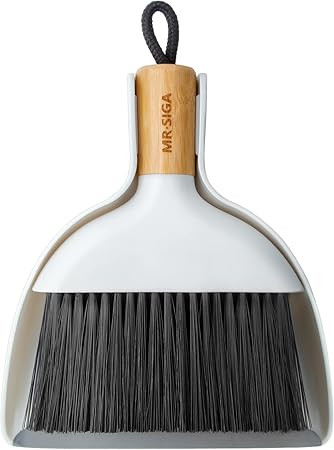 MR.SIGA Mini Dustpan and Brush Set, Portable Cleaning Brush and Dustpan Combo with Bamboo Handle,... | Amazon (US)