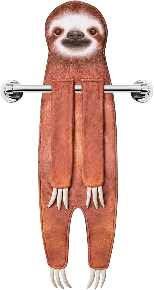 AGRIMONY Sloth Funny Hand Towels for Bathroom Kitchen - Sloth Gifts for Women Men Teens Kids-East... | Amazon (US)