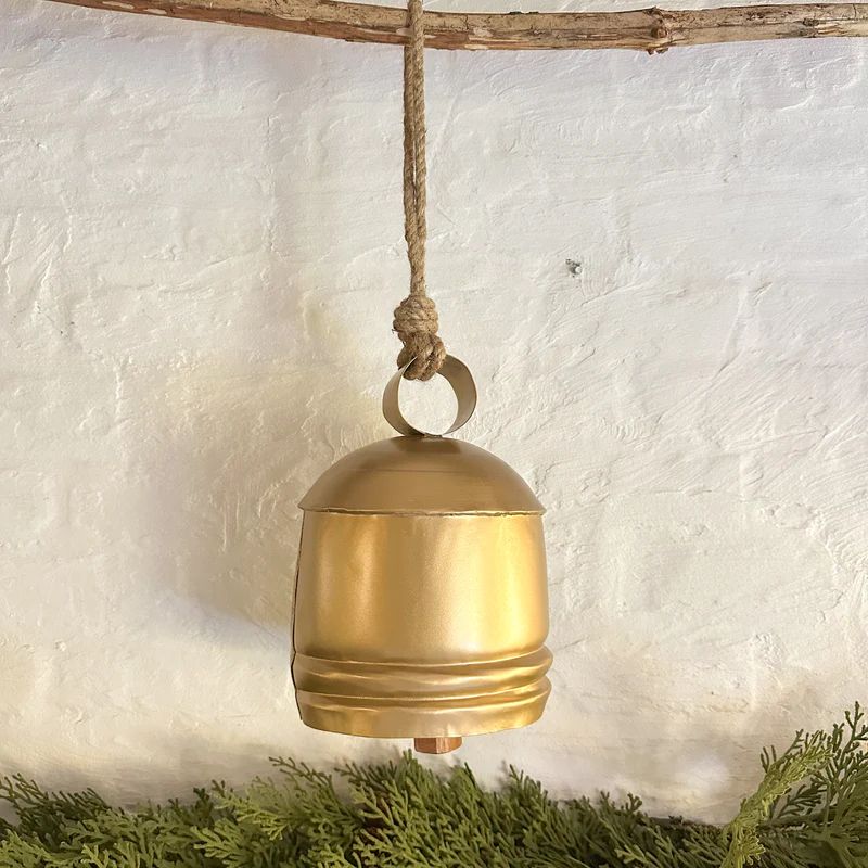 Artisan Gold Hanging Bell | Purple Rose Home