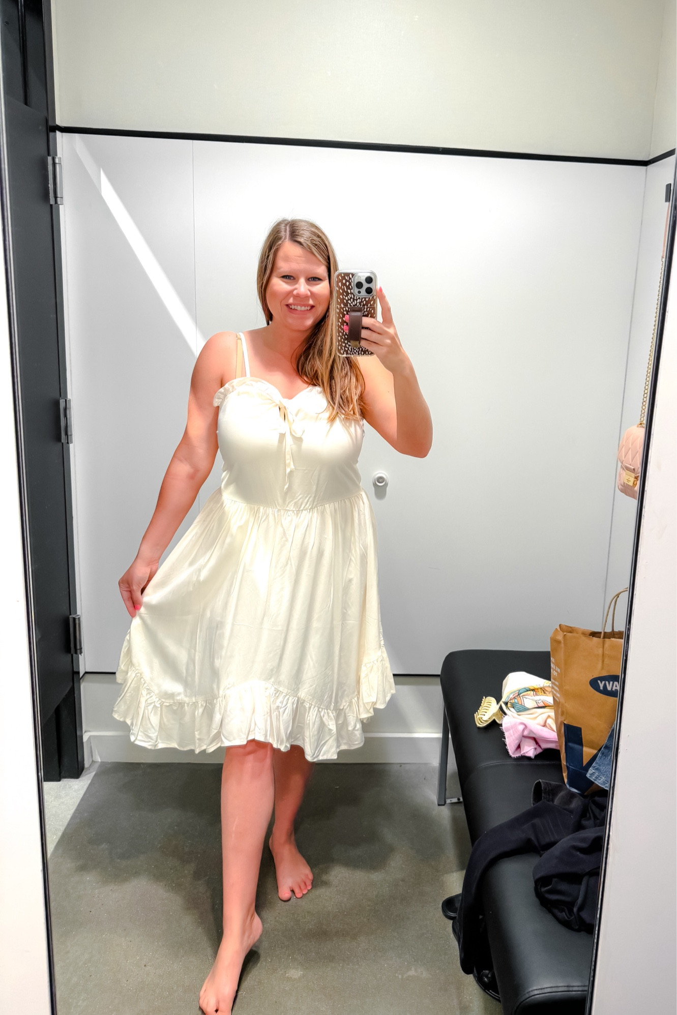 Country Concert | Boho Dress
This dress features adjustable straps, tie front for a sweetheart or square neckline, and ruffle hemming! 

#LTKFestival #LTKStyleTip
