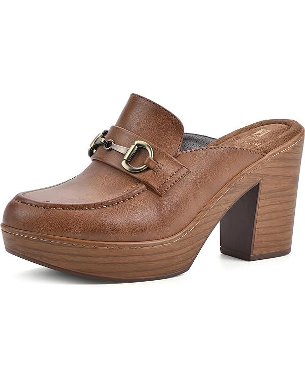 WHITE MOUNTAIN Women's Shoes Canto Block Heel Clog | Amazon (US)