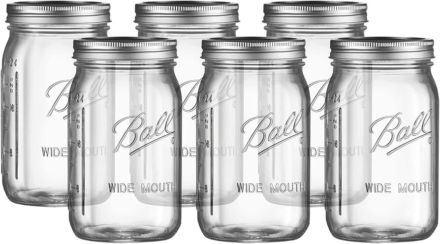 Ball Wide Mouth Glass Mason Jars with Lids and Bands, Used for Canning, Pickling, Juice, Jam, Jel... | Amazon (US)