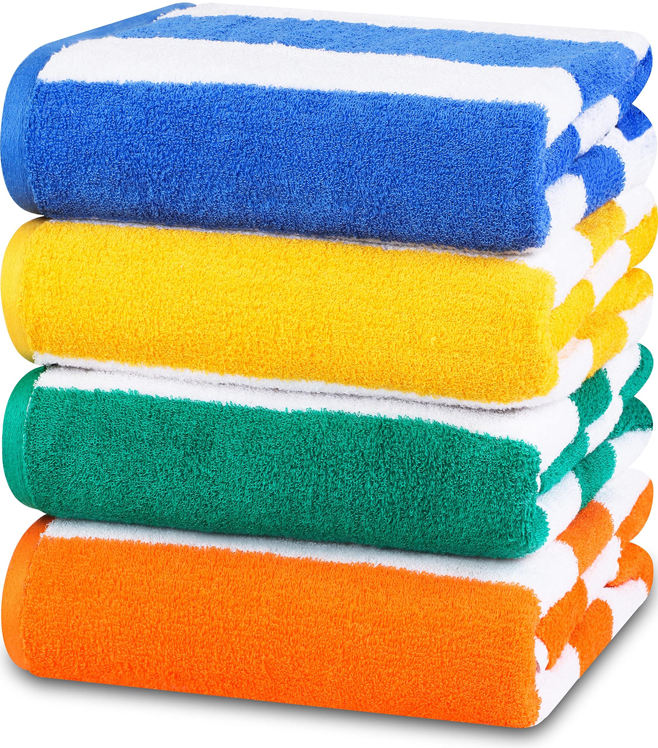 Utopia Towels [4 Pack] Cabana Stripe Beach Towel, (30 x 60 Inches) Oversized 100% Ring Spun Cotton P | Amazon (US)