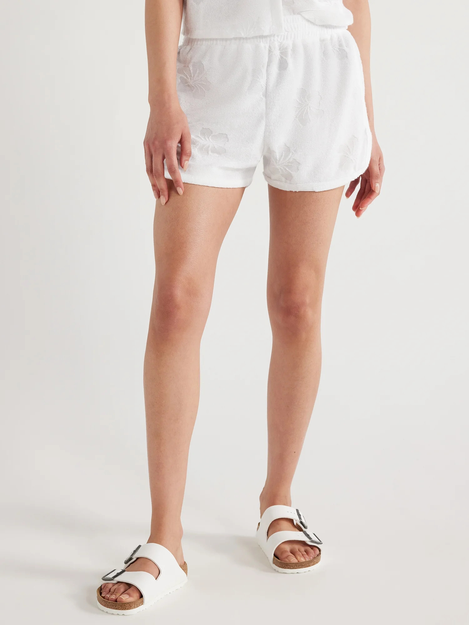 No Boundaries Hibiscus Terry Coverup Shorts, Women’s and Women’s Plus | Walmart (US)