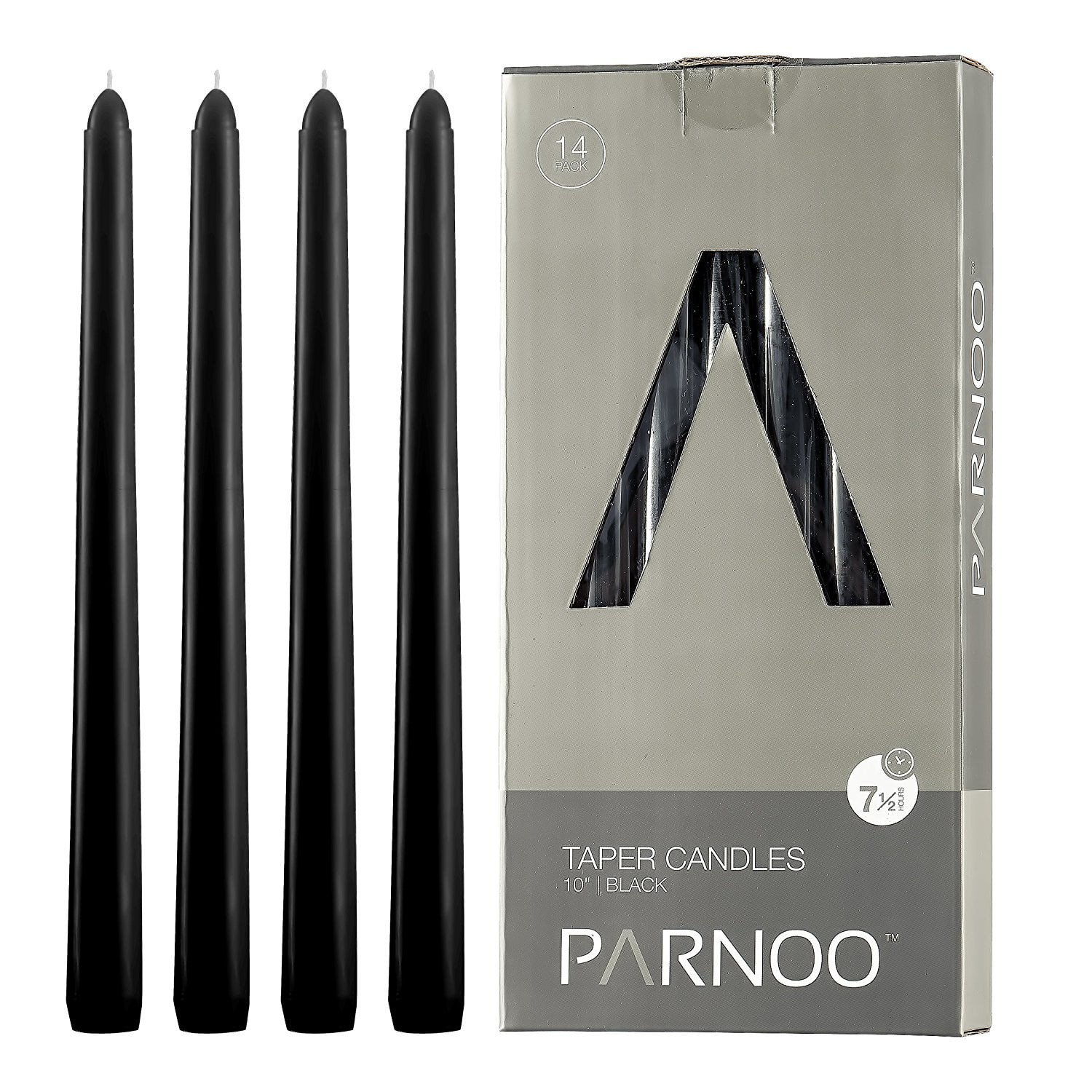 14 Black Taper Candles 10 Inch Tall 3/4 Inch Thick Burn 7.5 Hours (Color Is  Core and Overdip ) | Walmart (US)