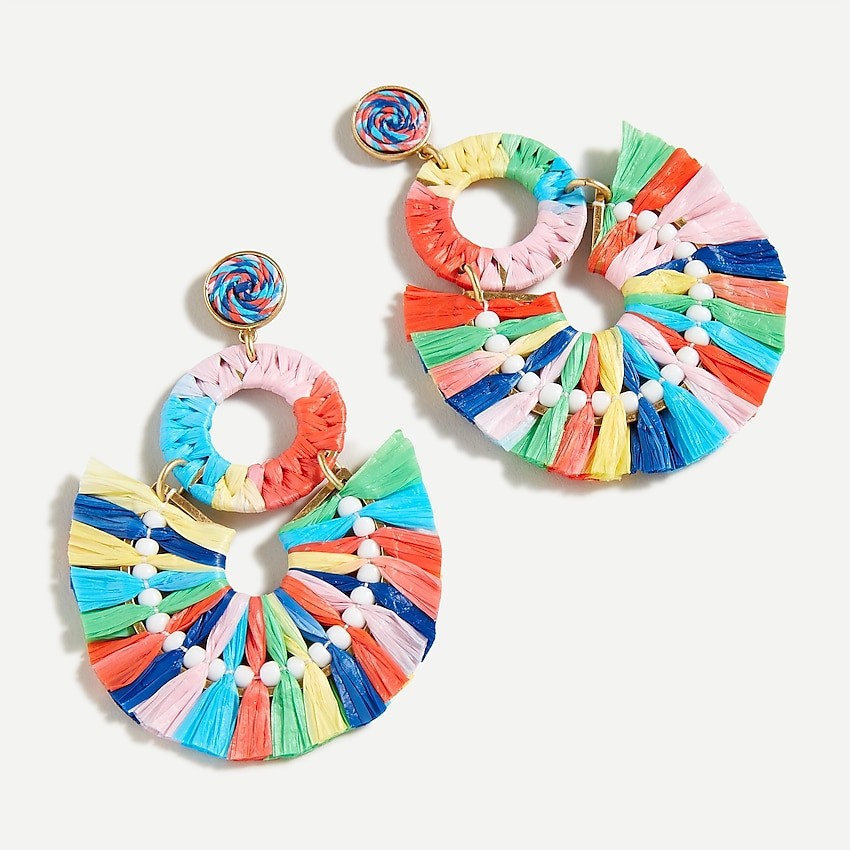 Raffia fan statement earrings | J. Crew US