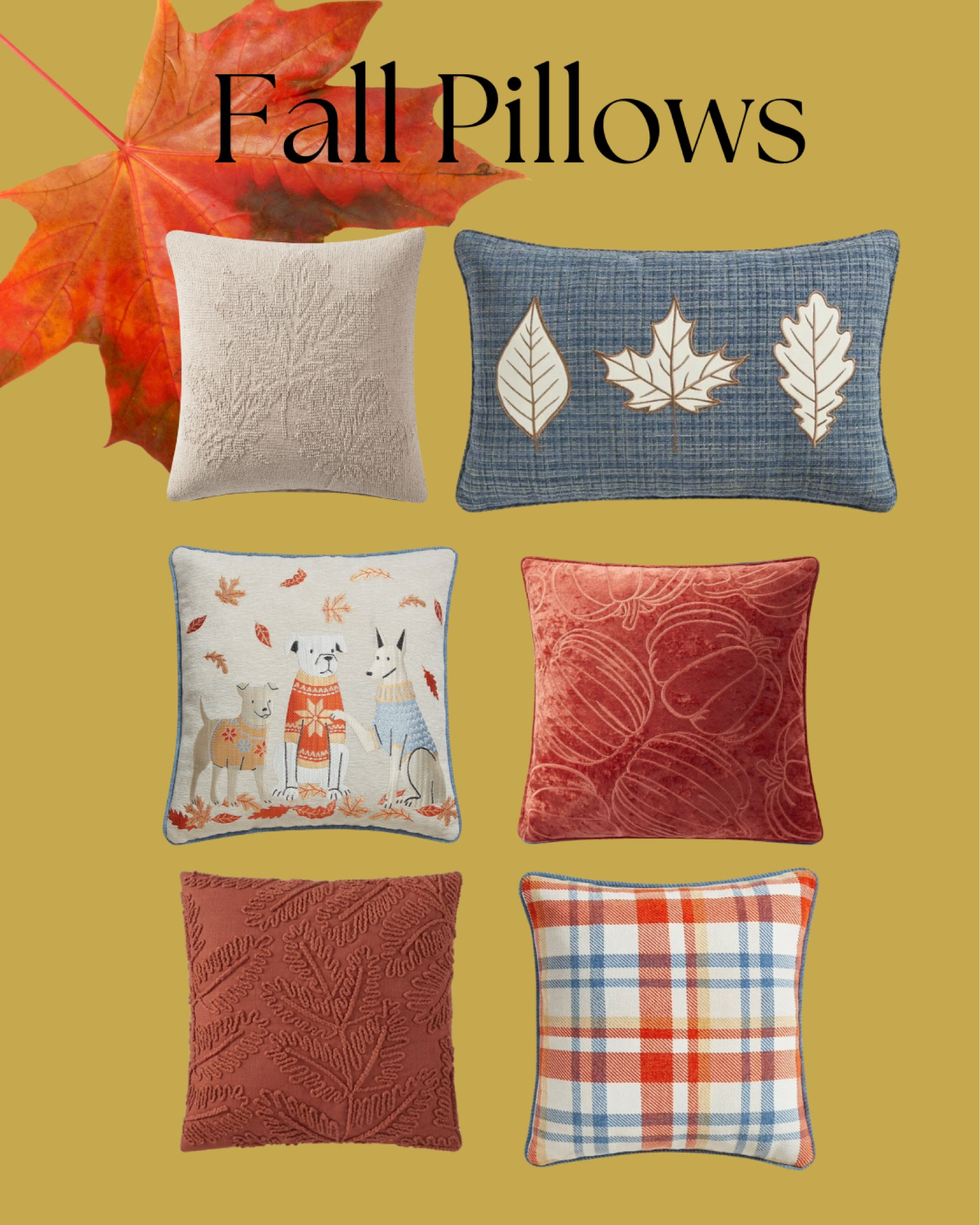 
#fallpillows #fallleaves #autumndecor #walmarthome #plaidpillows #pumpkin #throwpillows

#LTKfindsunder50 #LTKhome