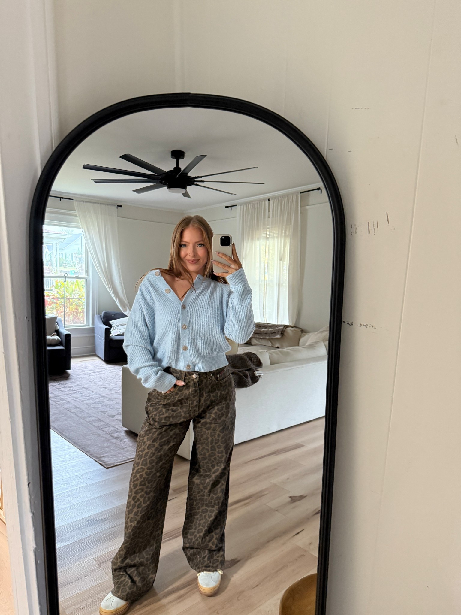 Looked everywhere for this cardigan but couldn’t find the link. It’s universal threads from target! I linked 2 that were similar 🫶🏻 #pants #cardigan #shoes #outfit #falloutfit #blue #cheetahprint 

#LTKShoeCrush #LTKStyleTip