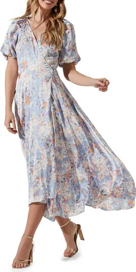 Floral Puff Sleeve Wrap Dress | Nordstrom Rack