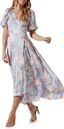 Floral Puff Sleeve Wrap Dress | Nordstrom Rack