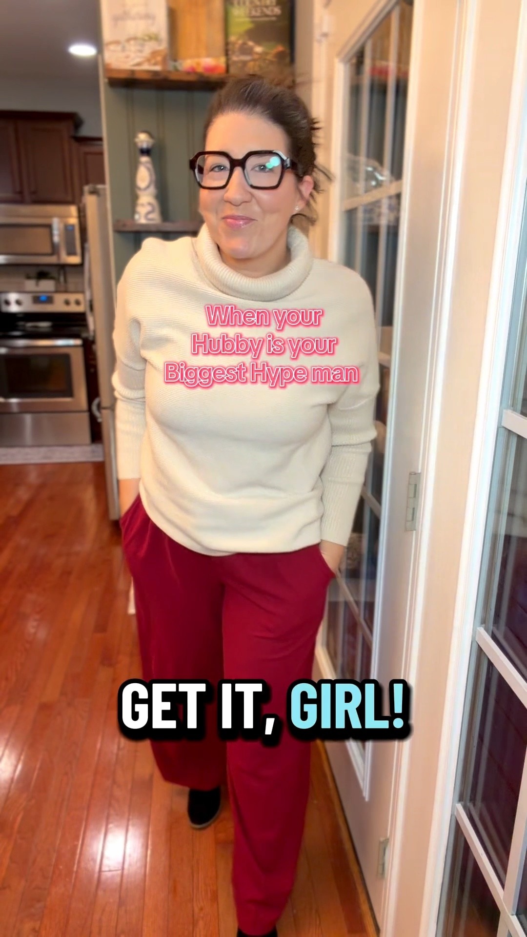 When your husband is your biggest supporter! Love these comfy and cute work pants from Halara! 

Pants- Large 
Sweater-Medium 