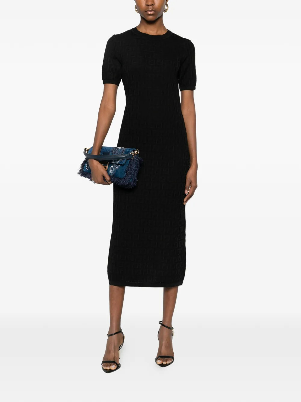 jacquard short-sleeve midi dress | Farfetch Global