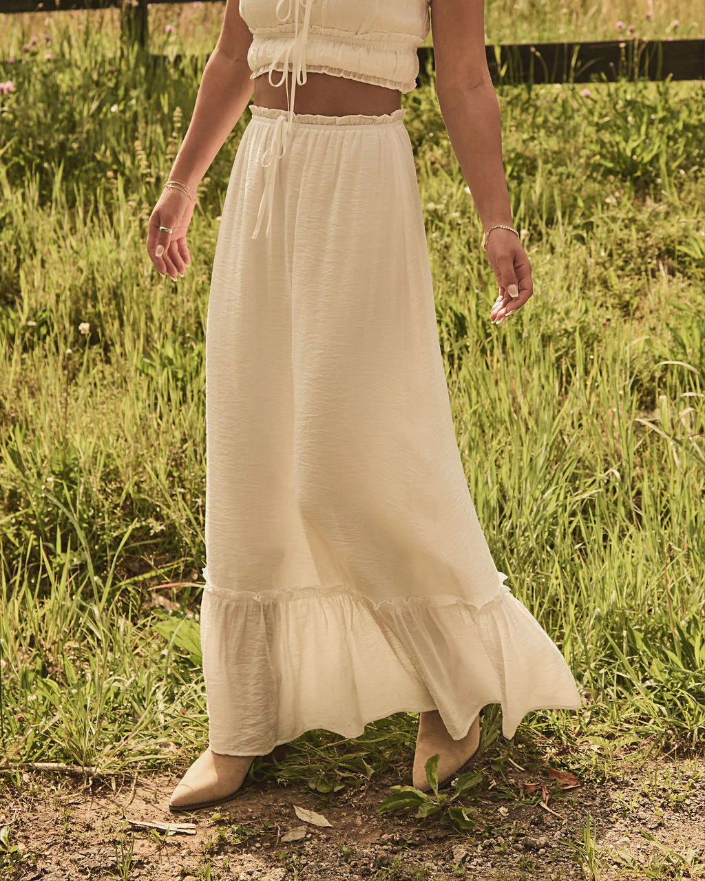 Boheme Dune Ruffle Trim Maxi Skirt | VICI