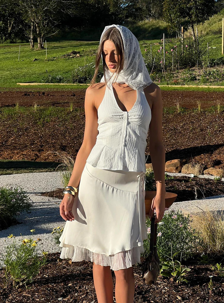 Rosemead Satin Midi Skirt Cream | Princess Polly AU