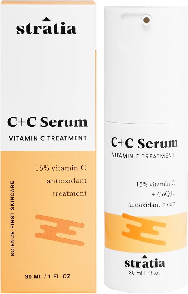 Stratia C+C Serum, 15% Vitamin C with 10% L-ascorbic Acid, Non-Irritating, Water-Free Formula, An... | Amazon (US)