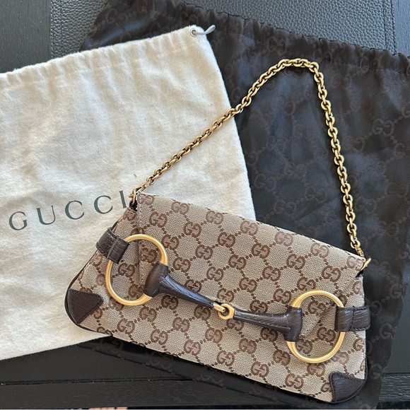 Gucci Vintage Tom Ford GG Canvas Monogram Horsebit Chain Bag Brown | Poshmark