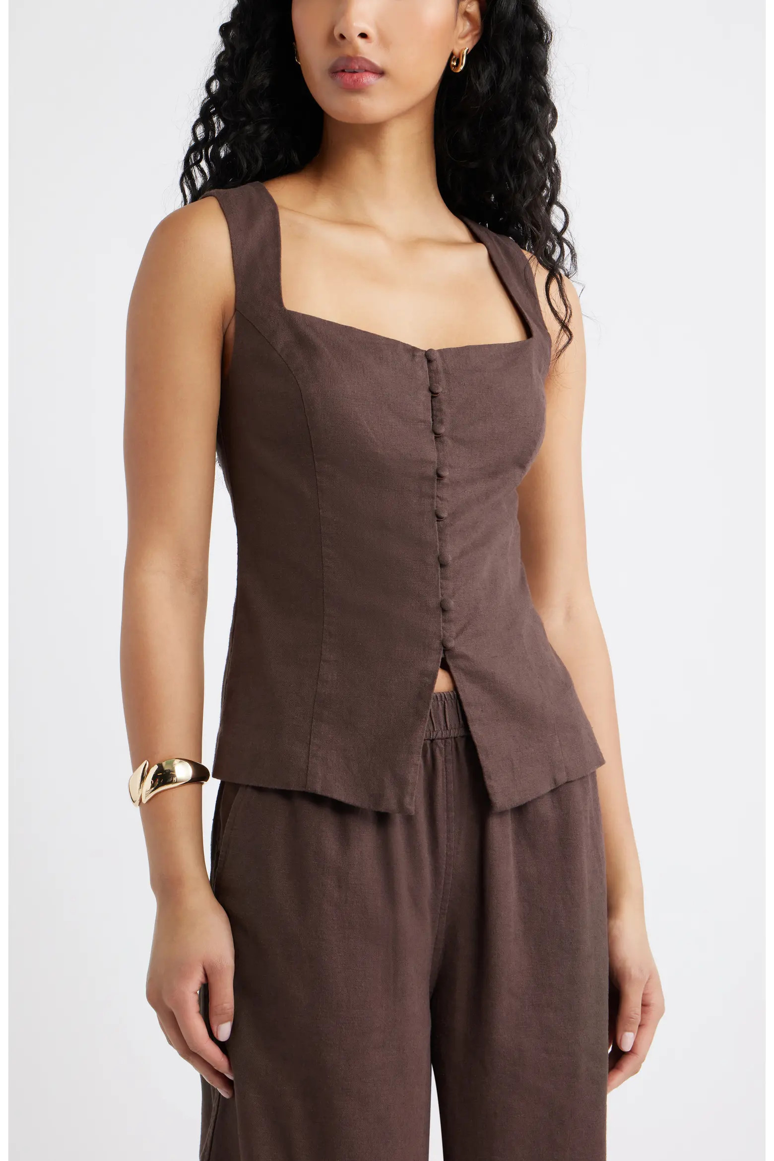 Sweetheart Neck Linen Blend Top (Women) | Nordstrom | Nordstrom