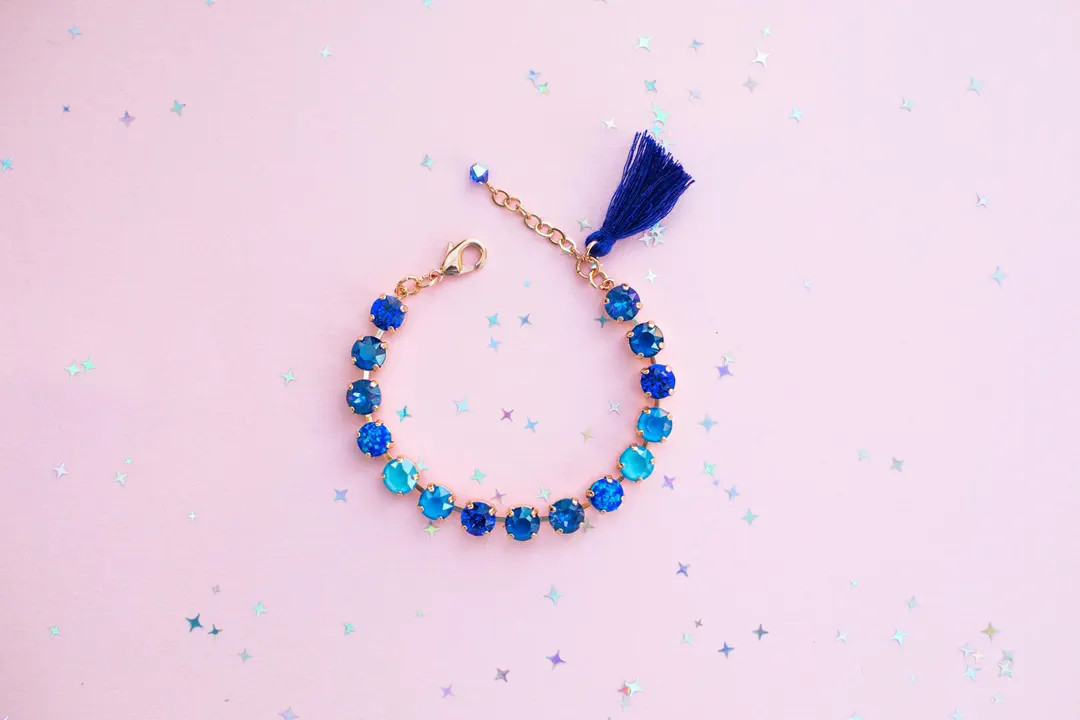 Royal Ball 8mm Crystal Bracelet (optional Tassel)- Choose Setting Color and Length - Etsy Dominic... | Etsy (US)