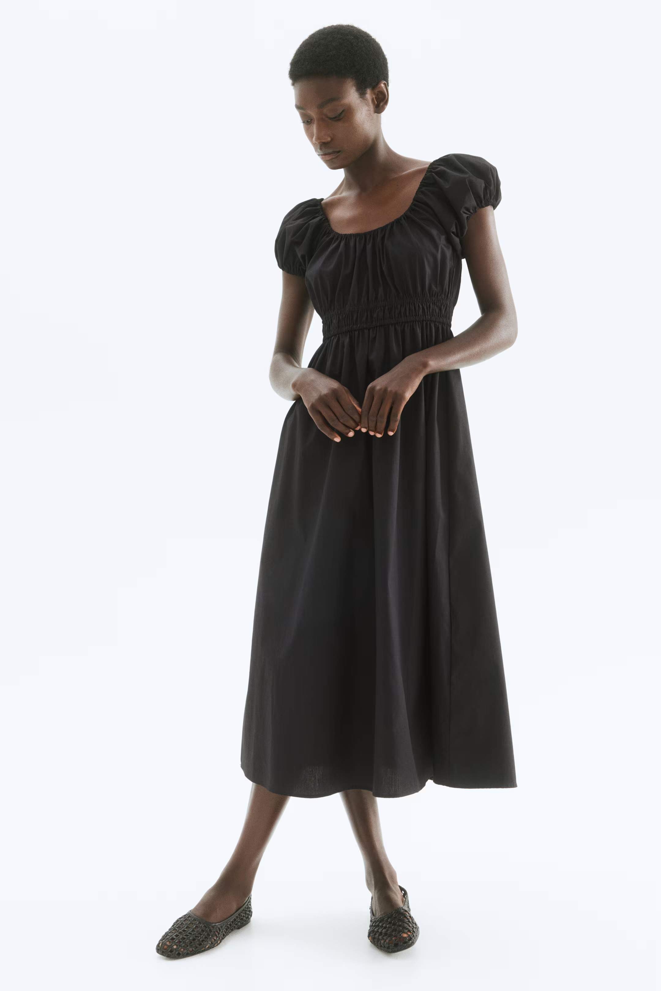 Off-the-Shoulder Poplin Dress | H&M (US + CA)