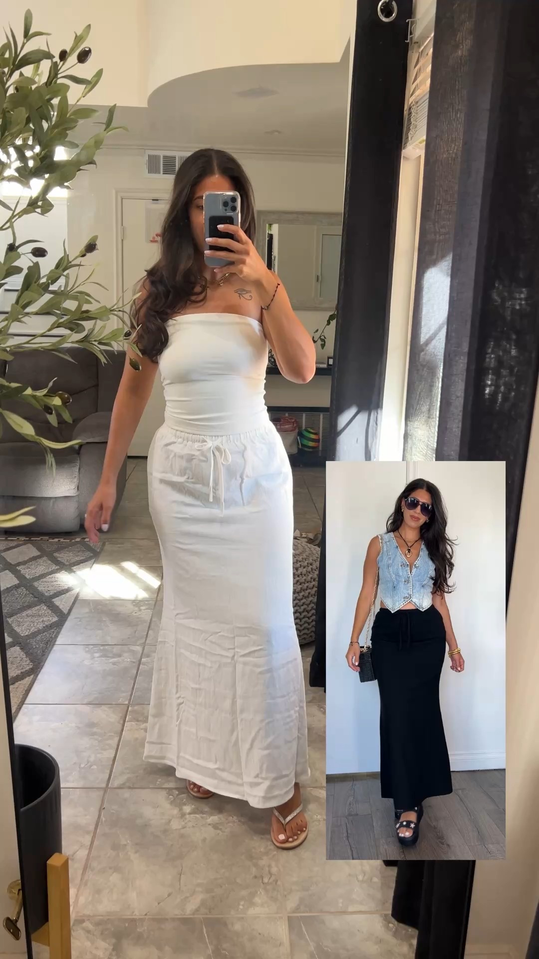 Summer linen skirt 
Wearing medium in the white and small in the black 

#LTKSaleAlert #LTKStyleTip #LTKFindsUnder50