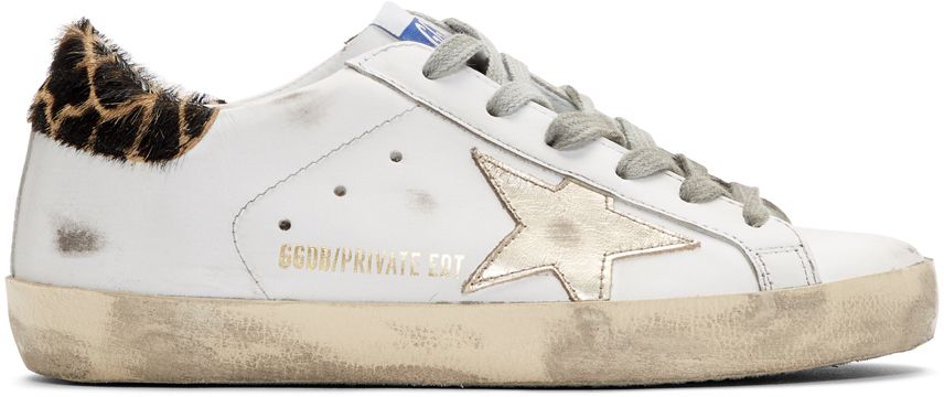 SSENSE Exclusive White & Gold Giraffe Superstar Sneakers | SSENSE 