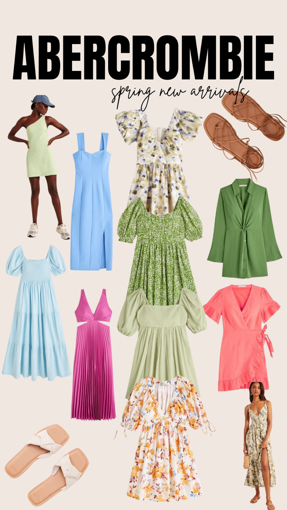 Shop the spring new arrivals at Abercrombie now! So many cute dresses and even more colors to choose from! Shop their cute sandals too!! 

#LTKstyletip #LTKFind #LTKwedding