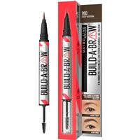 Maybelline Build-A-Brow 2 Easy Steps Eye Brow Pencil and Gel (Various Shades) - Deep Brown | Look Fantastic (UK)