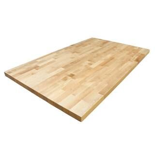 HARDWOOD REFLECTIONS Unfinished Birch 4 ft. L x 30 in. D x 1.5 in. T Butcher Block Countertop in ... | The Home Depot