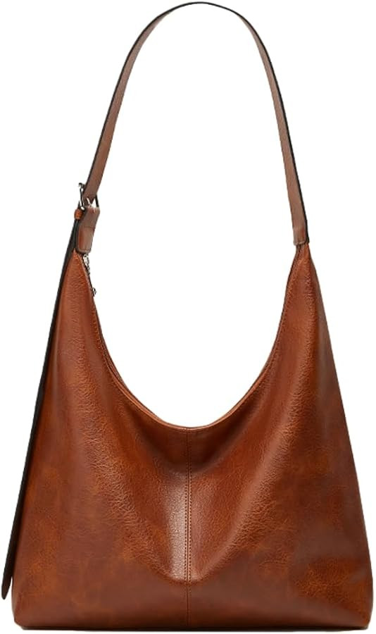 Slouchy Tote Bags for Women Retro Vegan Leather Shoulder Crossbody Bag Faux Leather Handbag Purse... | Amazon (US)
