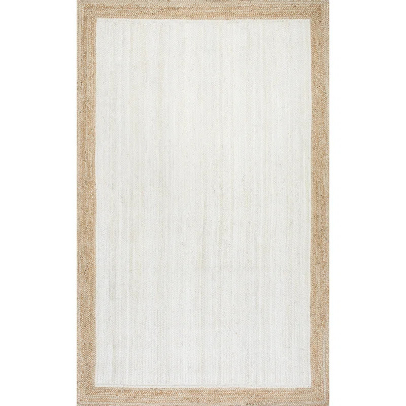 Palermo Casual Bordered Power Loom Jute Off White Rug | Wayfair North America