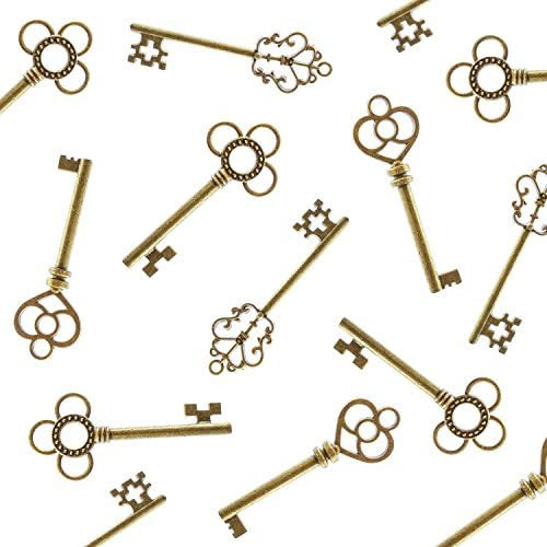 Super Z Outlet Antique Style Bronze Brass Skeleton Castle Dungeon Pirate Keys for Birthday Party ... | Amazon (US)