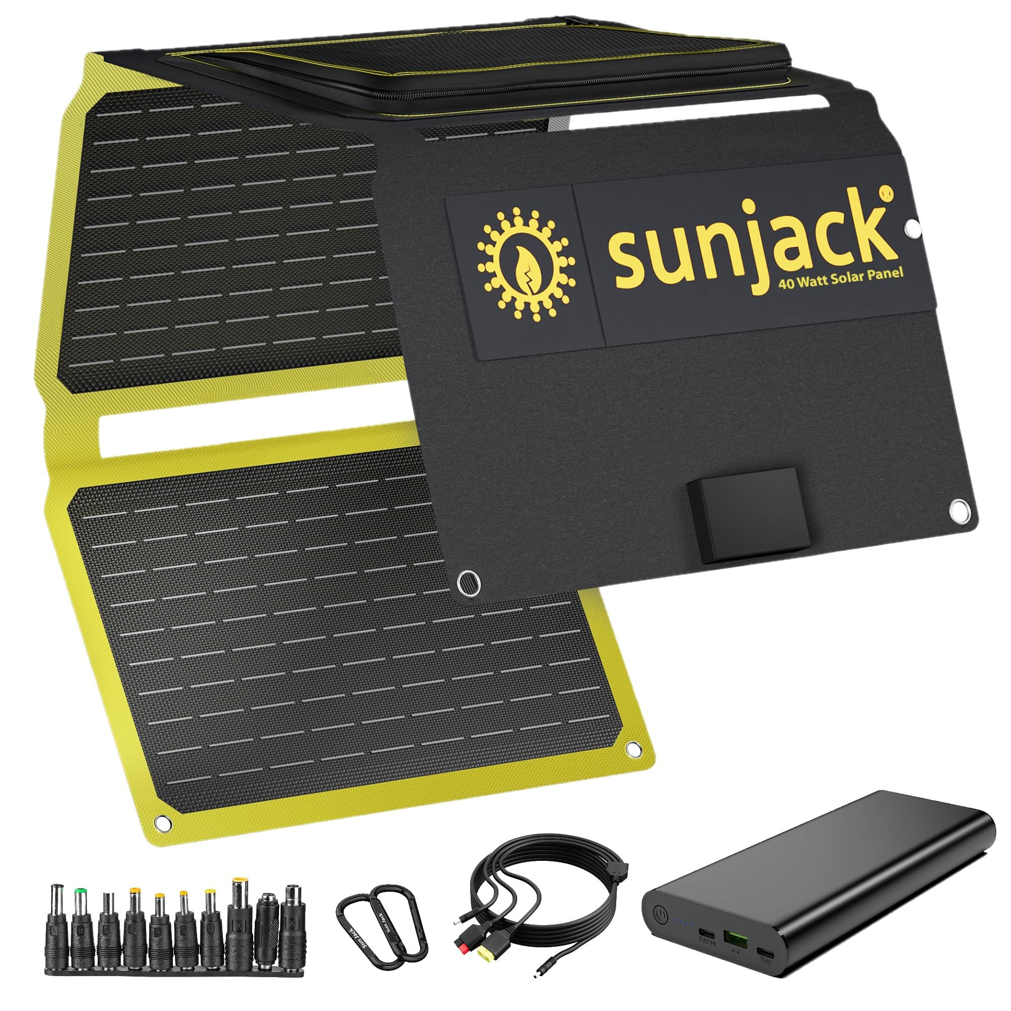 SunJack 40W Foldable Solar Panel + 100W USB-C PD Power Bank | Portable ETFE Solar Charger Kit, IP... | Amazon (US)
