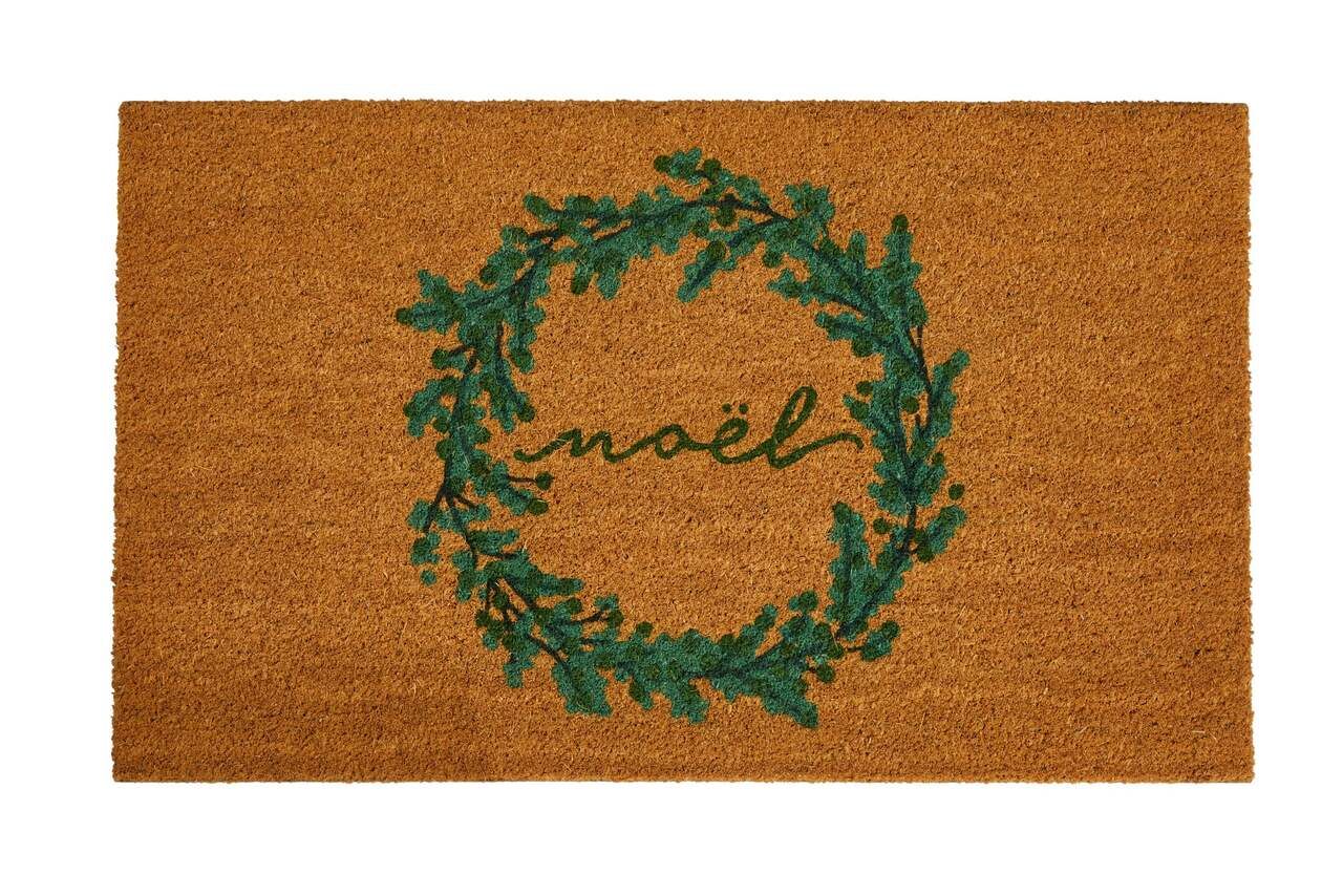 CANVAS Winter Garden Christmas Decoration Wreath Noel Coir Door Mat, 18 x 30-in | Canadian Tire