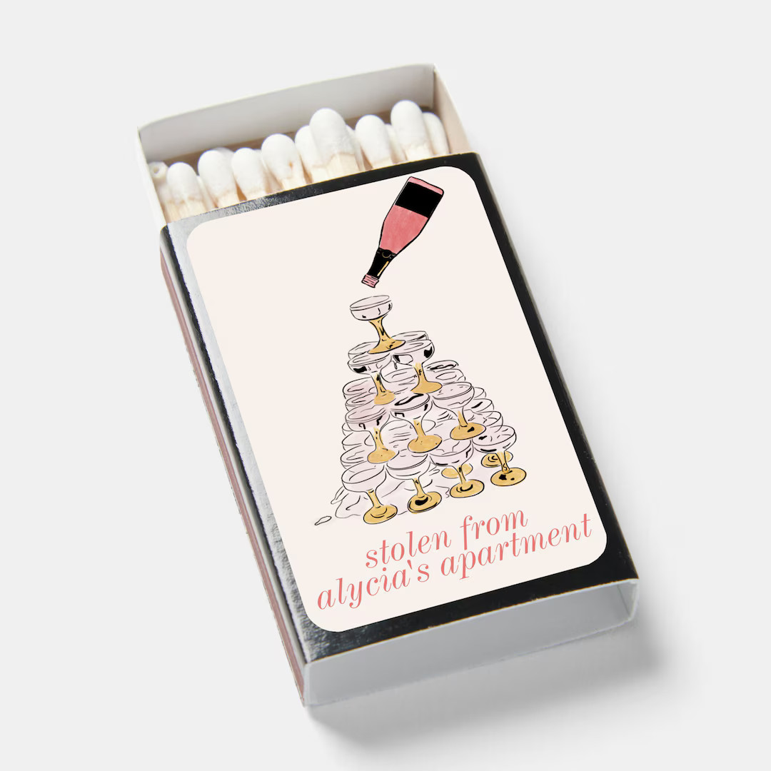 Apartment Matches, Housewarming Gift Matchbox, Cute Matches, Champagne Tower, Pink, Host Gift, Gi... | Etsy (US)