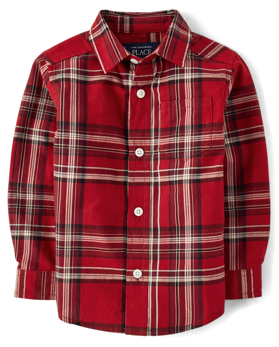 Baby And Toddler Boys Plaid Poplin Button Up Shirt - burgundy | The Children's Place