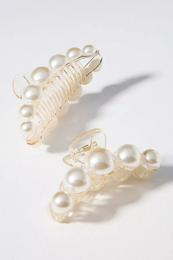 Bold Pearl Claw Clips, Set of 2 | Anthropologie (US)