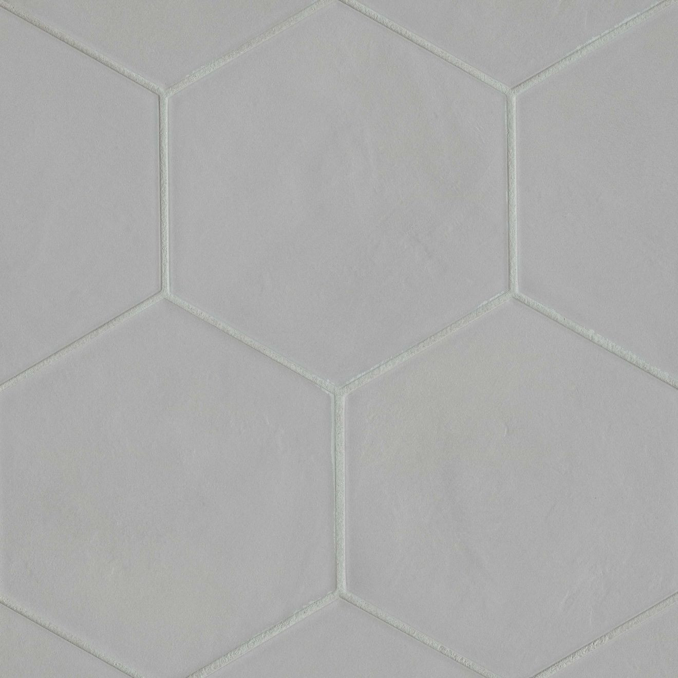 Allora 8.5" x 10" Hexagon Matte Porcelain Tile in Solid Grey | Bedrosians Tile & Stone