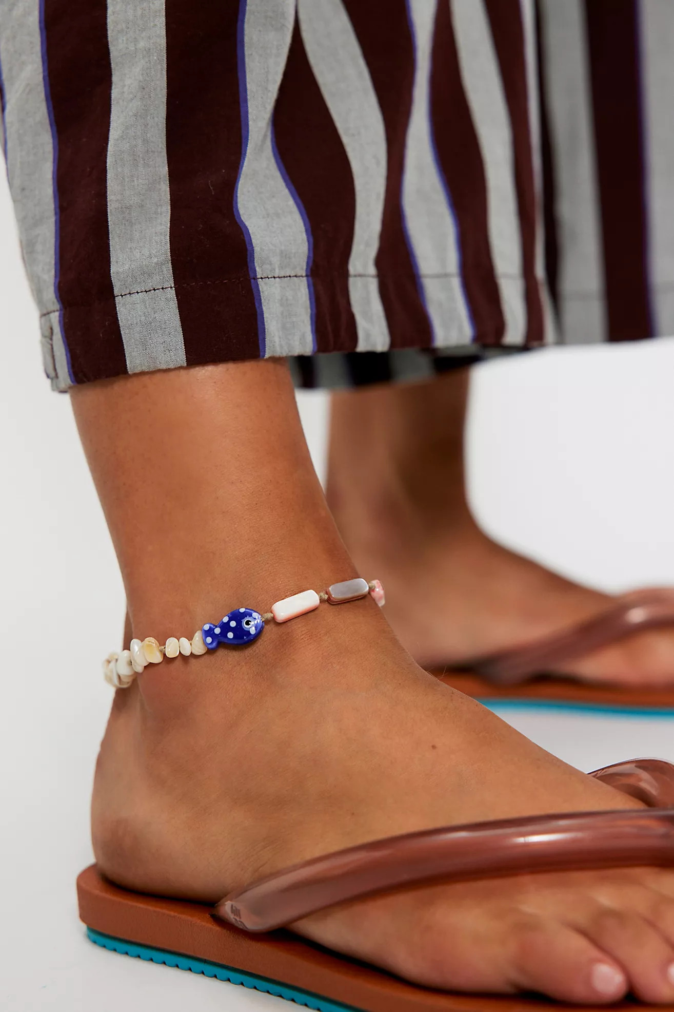 Ariana Ost Gone Fishing Semiprecious Stone Anklet | Free People (Global - UK&FR Excluded)