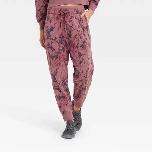 Women's Mid-Rise French Terry Acid Wash Jogger Pants - JoyLab™ | Target