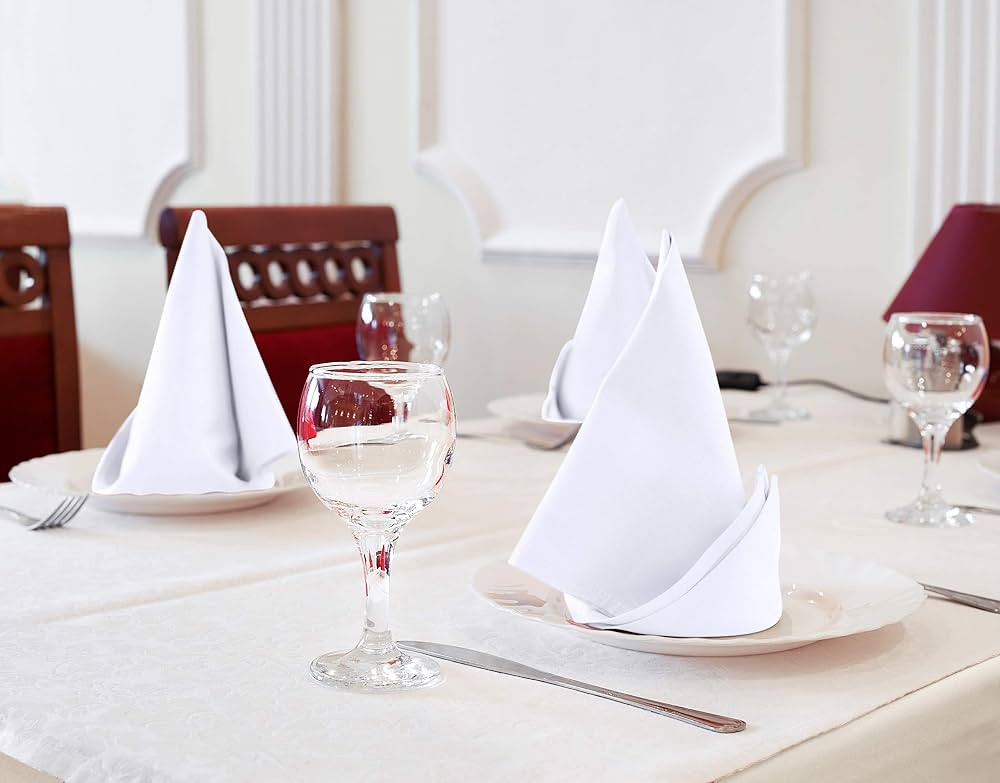 Utopia Kitchen Cloth Napkins [12 Pack, White] 18x18 Inches Cotton Blend Washable and Reusable Tab... | Amazon (CA)