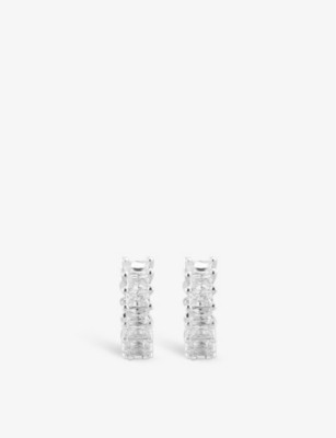 Eclat sterling-silver and white zirconia hoop earrings | Selfridges