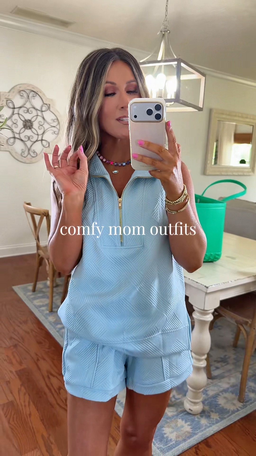 This matching set is exactly what | love lately - comfortable enough for everyday mom life but still looks elevated and put together. Easy outfit you can throw on and instantly feel cute in.

• matching sets for women
• comfy mom outfits
• casual chic outfits

#MomStyle
#MatchingSet #CasualChic

#LTKOver40 #LTKootd #LTKmomlife